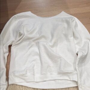 White Crewneck Sweatshirt with cut neck